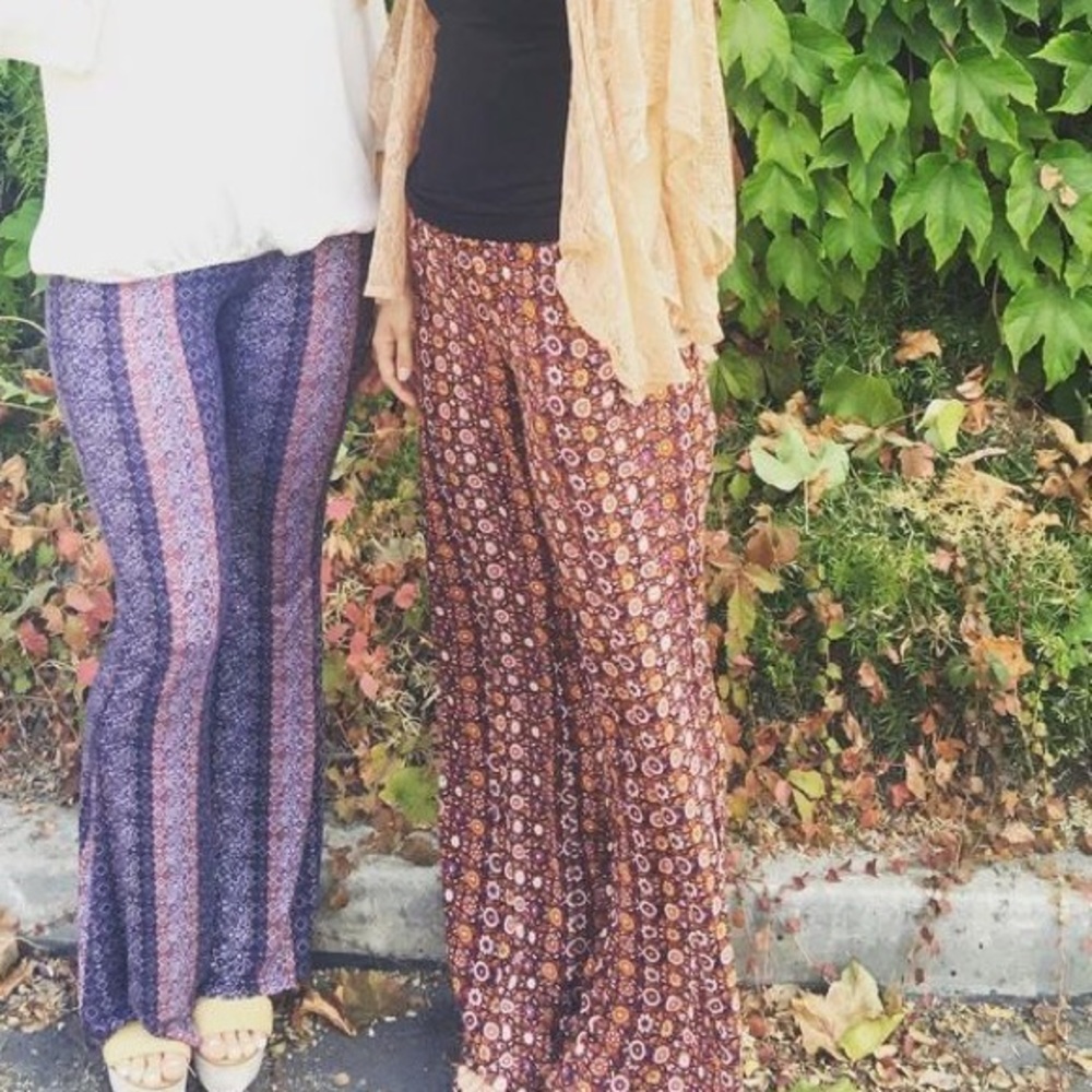 Bohemian Retro Wide Leg Lightweight Pant S
